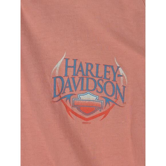 Vtg Harley Davidson Large Polo Pink Sleeveless Collared Biker Orlando FL - Picture 2 of 10
